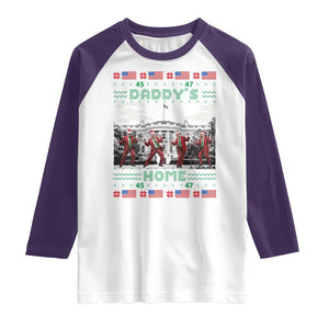 Christmas Trump Raglan Shirt Daddy's Home TS02 White Purple Print Your Wear