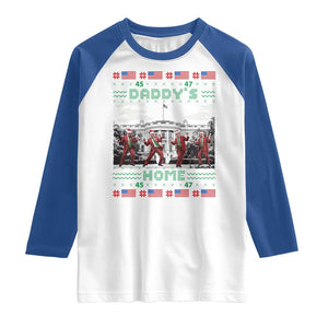 Christmas Trump Raglan Shirt Daddy's Home TS02 White Royal Print Your Wear