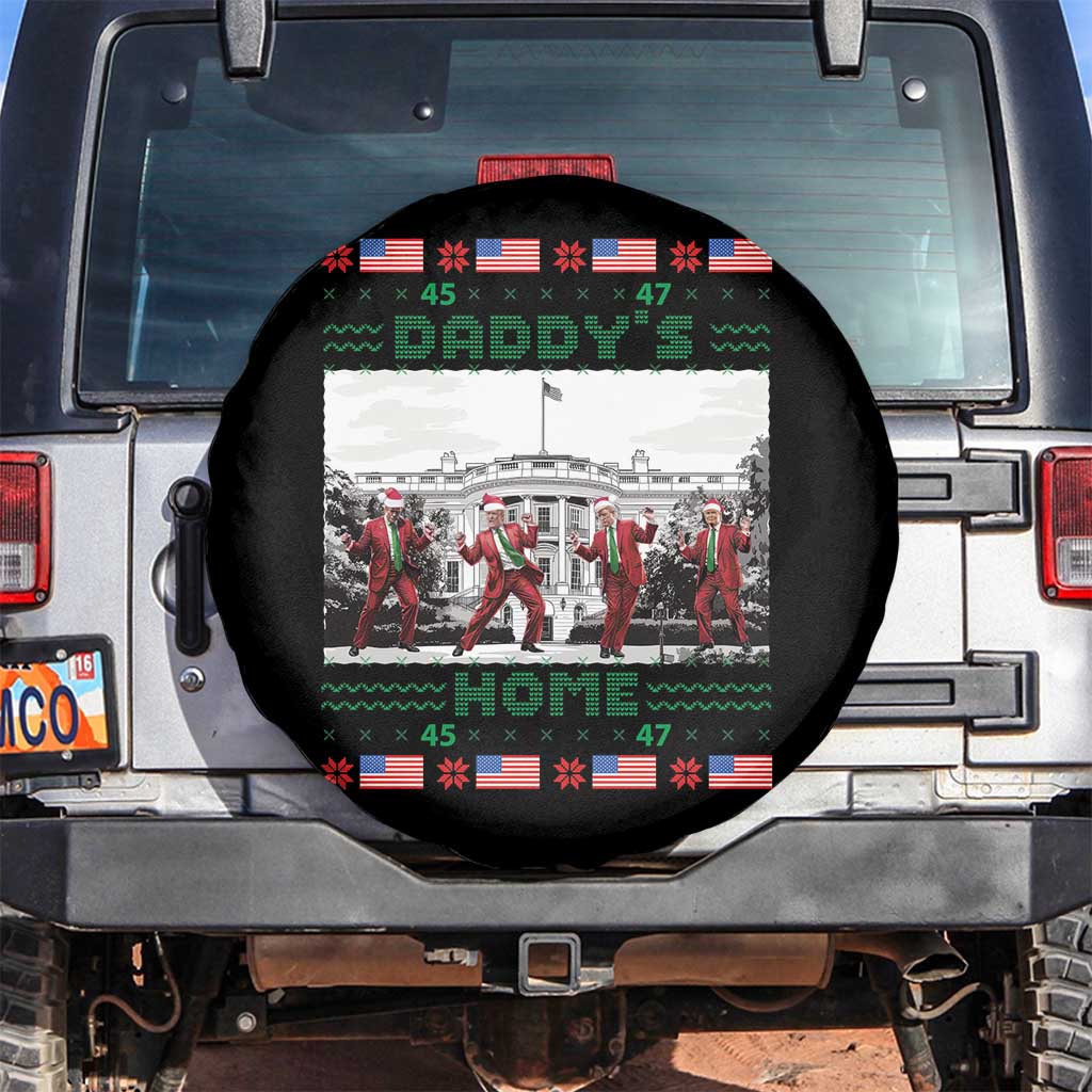 Christmas Trump Spare Tire Cover Daddy's Home TS02 No hole Black Print Your Wear