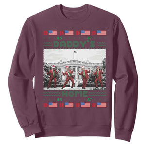 Christmas Trump Sweatshirt Daddy's Home TS02 Maroon Print Your Wear