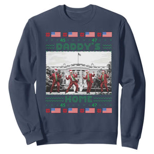 Christmas Trump Sweatshirt Daddy's Home TS02 Navy Print Your Wear