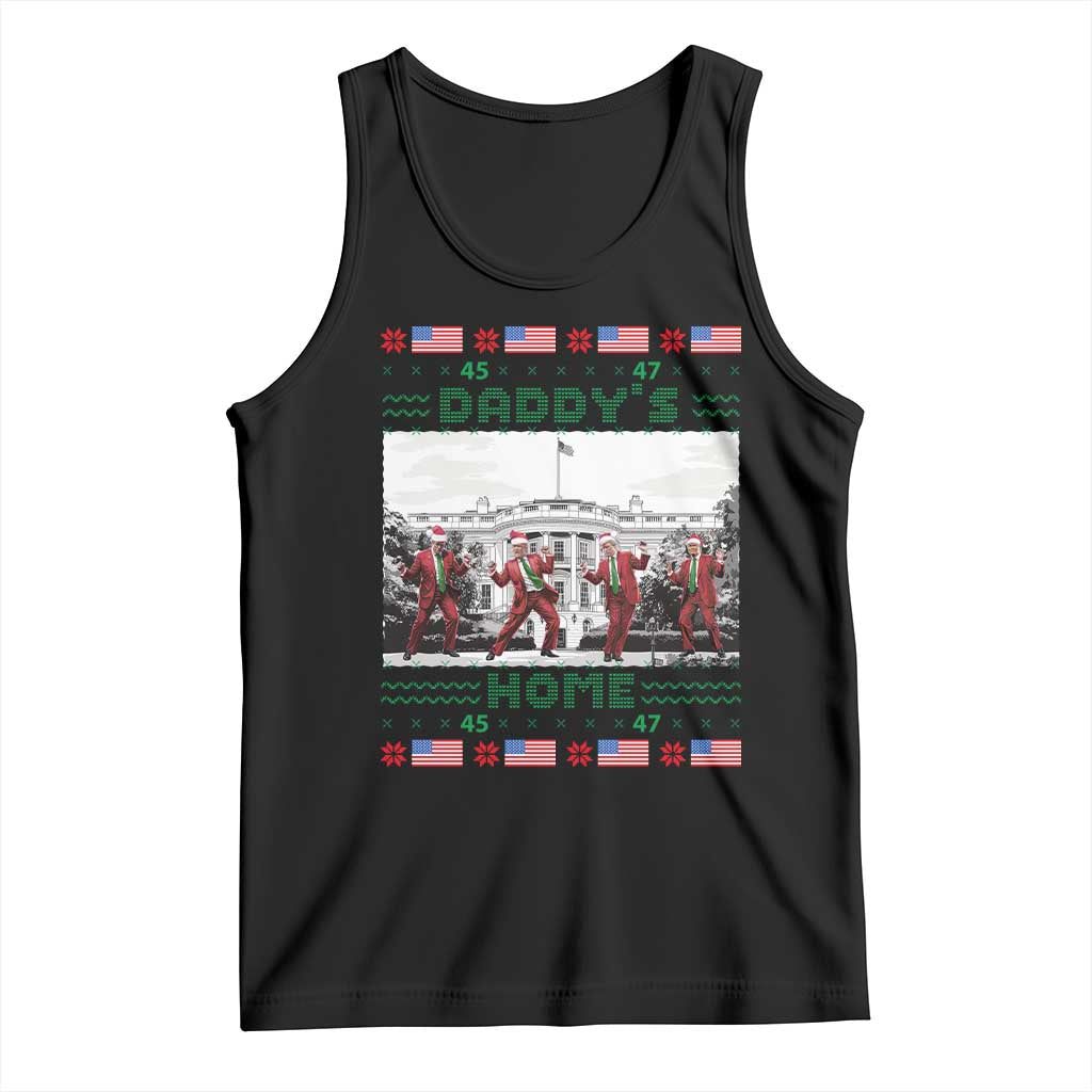 Christmas Trump Tank Top Daddy's Home TS02 Black Print Your Wear