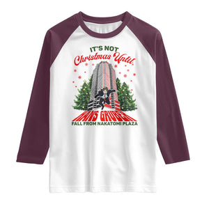 Nakatomi Plaza 1988 Raglan Shirt It's Not Christmas Until Hans Gruber Fall Xmas Party TS02 White Maroon Print Your Wear