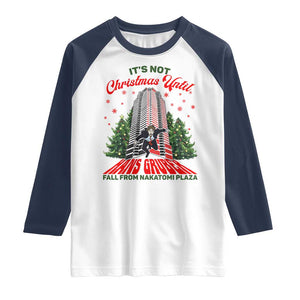 Nakatomi Plaza 1988 Raglan Shirt It's Not Christmas Until Hans Gruber Fall Xmas Party TS02 White Navy Print Your Wear