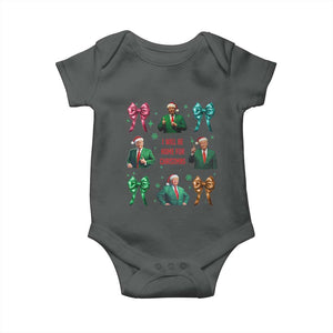 Christmas Trump Baby Onesie I'll Be Home For Xmas Coquette Bow TS02 Dark Heather Print Your Wear