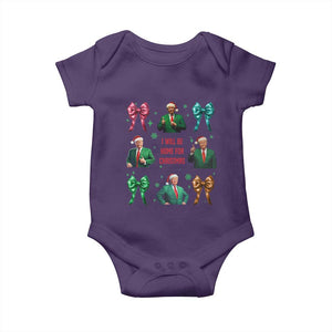 Christmas Trump Baby Onesie I'll Be Home For Xmas Coquette Bow TS02 Purple Print Your Wear