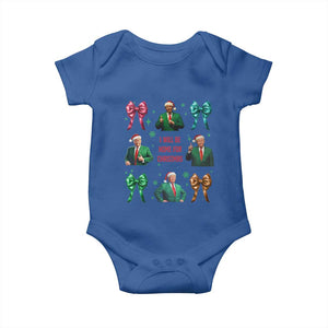 Christmas Trump Baby Onesie I'll Be Home For Xmas Coquette Bow TS02 Royal Blue Print Your Wear