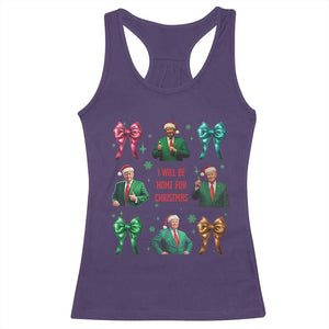 Christmas Trump Racerback Tank Top I'll Be Home For Xmas Coquette Bow TS02 Purple Print Your Wear