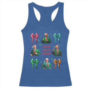 Christmas Trump Racerback Tank Top I'll Be Home For Xmas Coquette Bow TS02 Royal Blue Print Your Wear