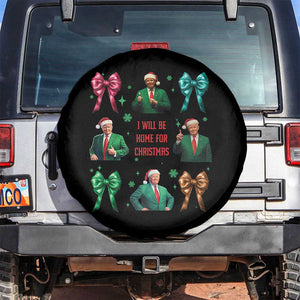 Christmas Trump Spare Tire Cover I'll Be Home For Xmas Coquette Bow TS02 No hole Black Print Your Wear