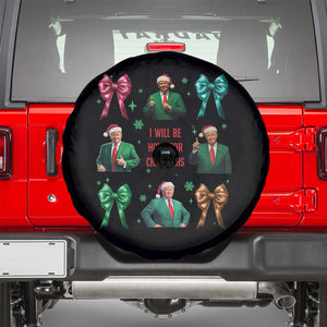 Christmas Trump Spare Tire Cover I'll Be Home For Xmas Coquette Bow TS02 Black Print Your Wear