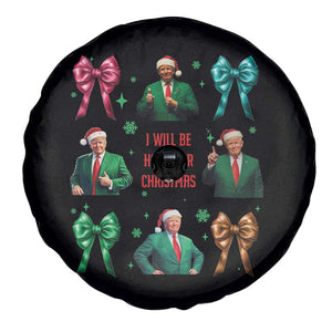 Christmas Trump Spare Tire Cover I'll Be Home For Xmas Coquette Bow TS02 Print Your Wear