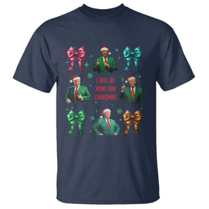 Christmas Trump T Shirt I'll Be Home For Xmas Coquette Bow TS02 Navy Print Your Wear