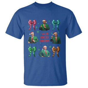 Christmas Trump T Shirt I'll Be Home For Xmas Coquette Bow TS02 Royal Blue Print Your Wear