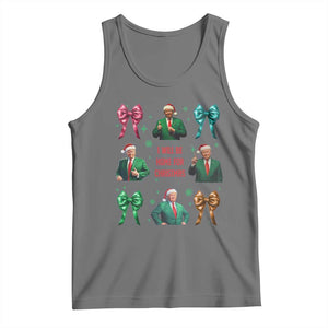 Christmas Trump Tank Top I'll Be Home For Xmas Coquette Bow TS02 Black Heather Print Your Wear