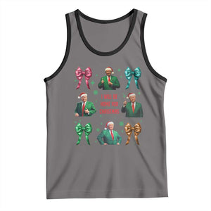 Christmas Trump Tank Top I'll Be Home For Xmas Coquette Bow TS02 Deep Heather Black Print Your Wear