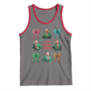 Christmas Trump Tank Top I'll Be Home For Xmas Coquette Bow TS02 Deep Heather Red Print Your Wear