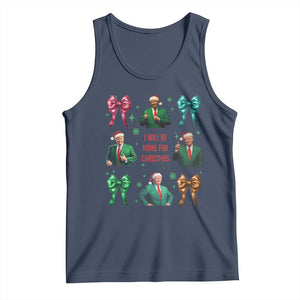 Christmas Trump Tank Top I'll Be Home For Xmas Coquette Bow TS02 Navy Print Your Wear