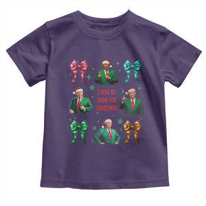 Christmas Trump Toddler T Shirt I'll Be Home For Xmas Coquette Bow TS02 Purple Print Your Wear