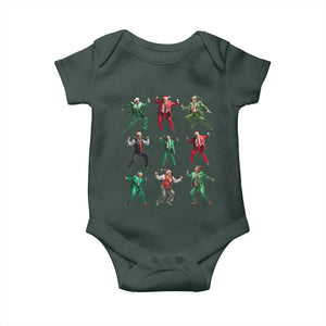 Christmas Trump Dance Baby Onesie Viral President Dancing Retro Vintage TS02 Dark Forest Green Print Your Wear