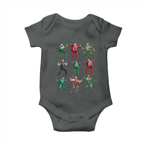 Christmas Trump Dance Baby Onesie Viral President Dancing Retro Vintage TS02 Dark Heather Print Your Wear