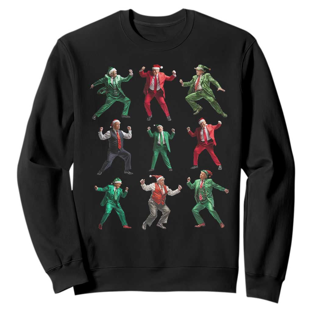 Christmas Trump Dance Sweatshirt Viral President Dancing Retro Vintage TS02 Black Print Your Wear