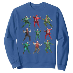 Christmas Trump Dance Sweatshirt Viral President Dancing Retro Vintage TS02 Royal Blue Print Your Wear