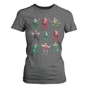 Christmas Trump Dance T Shirt For Women Viral President Dancing Retro Vintage TS02 Dark Heather Print Your Wear