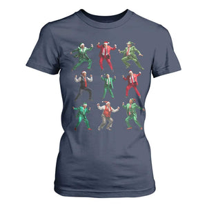 Christmas Trump Dance T Shirt For Women Viral President Dancing Retro Vintage TS02 Navy Print Your Wear