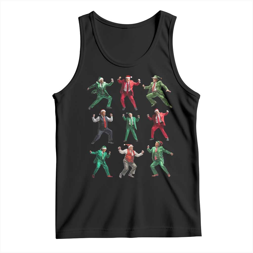 Christmas Trump Dance Tank Top Viral President Dancing Retro Vintage TS02 Black Print Your Wear