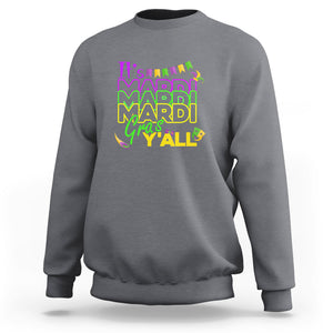 It's Mardi Gras Y'all Sweatshirt Shrove Tuesday Beads Blings Costume TS02 Charcoal Printyourwear