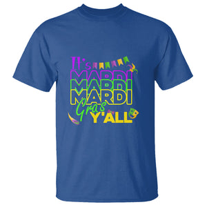 It's Mardi Gras Y'all T Shirt Shrove Tuesday Beads Blings Costume TS02 Royal Blue Printyourwear