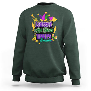 Mardi Gras Sweatshirt Laissez Les Bons Temps Rouler New Orleans Louisiana Parade TS02 Dark Forest Green Printyourwear