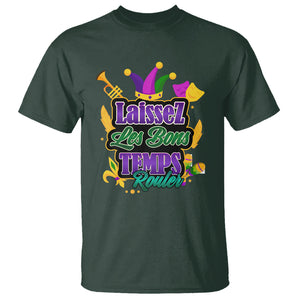 Mardi Gras T Shirt Laissez Les Bons Temps Rouler New Orleans Louisiana Parade TS02 Dark Forest Green Printyourwear