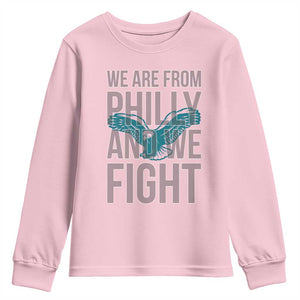 Philadelphia Spirit Youth Sweatshirt We Are From Philly And We Fight TS02 Light Pink Print Your Wear