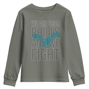 Philadelphia Spirit Youth Sweatshirt We Are From Philly And We Fight TS02 Military Green Print Your Wear