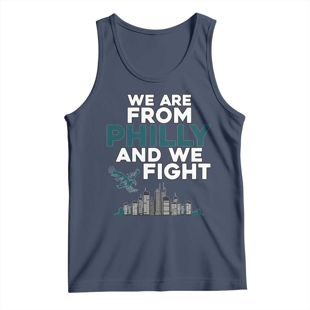 Philadelphia City Tank Top We Are From Philly And We Fight TS02 Navy Print Your Wear