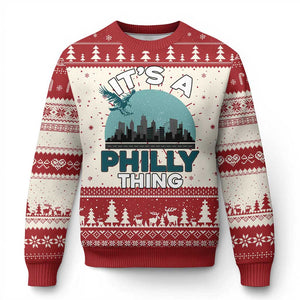 Philadelphia Spirit Knit Sweatshirt It's A Philly Thing TS02 Red Print Your Wear