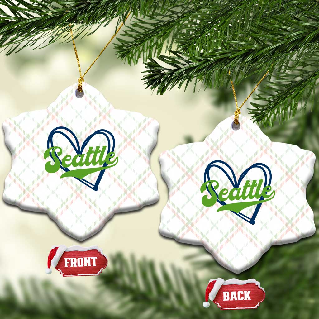 Seattle Heart Blue and Green Game Day Sports Fan Ceramic Ornament TS02 Print Your Wear