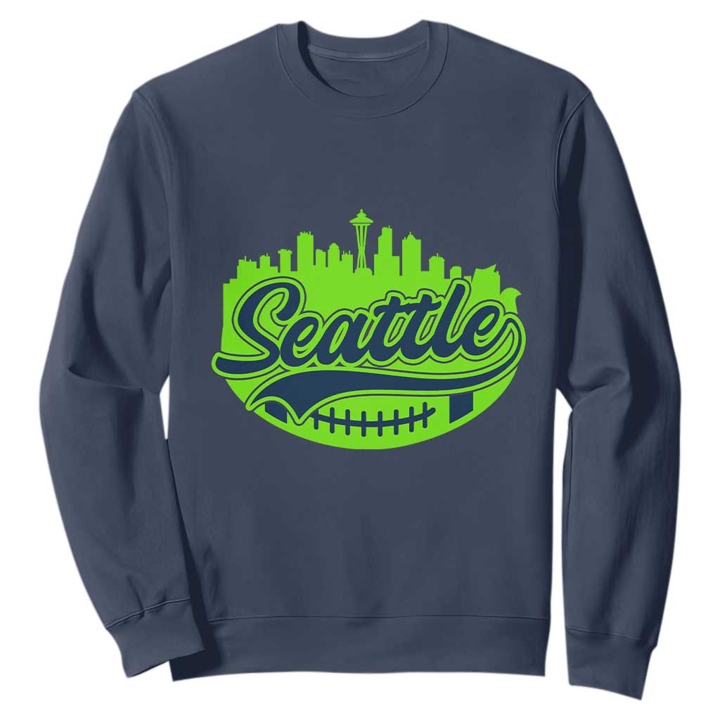 Seattle Pride Skyline Football Lover Sweatshirt Game Day Sports Fan TS02 Navy Print Your Wear