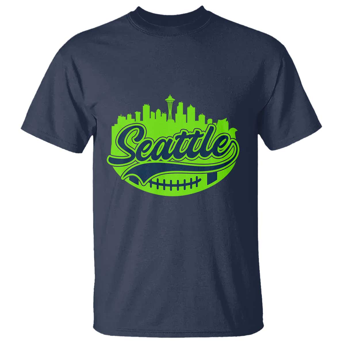 Seattle Pride Skyline Football Lover T Shirt Game Day Sports Fan TS02 Navy Print Your Wear