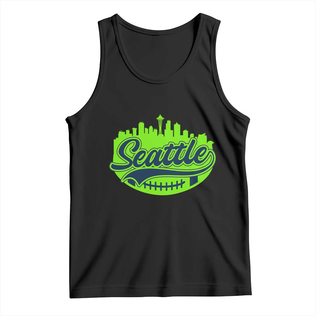 Seattle Pride Skyline Football Lover Tank Top Game Day Sports Fan TS02 Black Print Your Wear