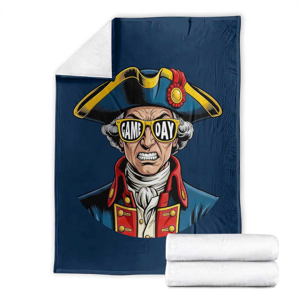 Vintage Game Day Patriot Throw Blanket Revolutionary Colonial Mascot Football Fan TS02 Navy Print Your Wear
