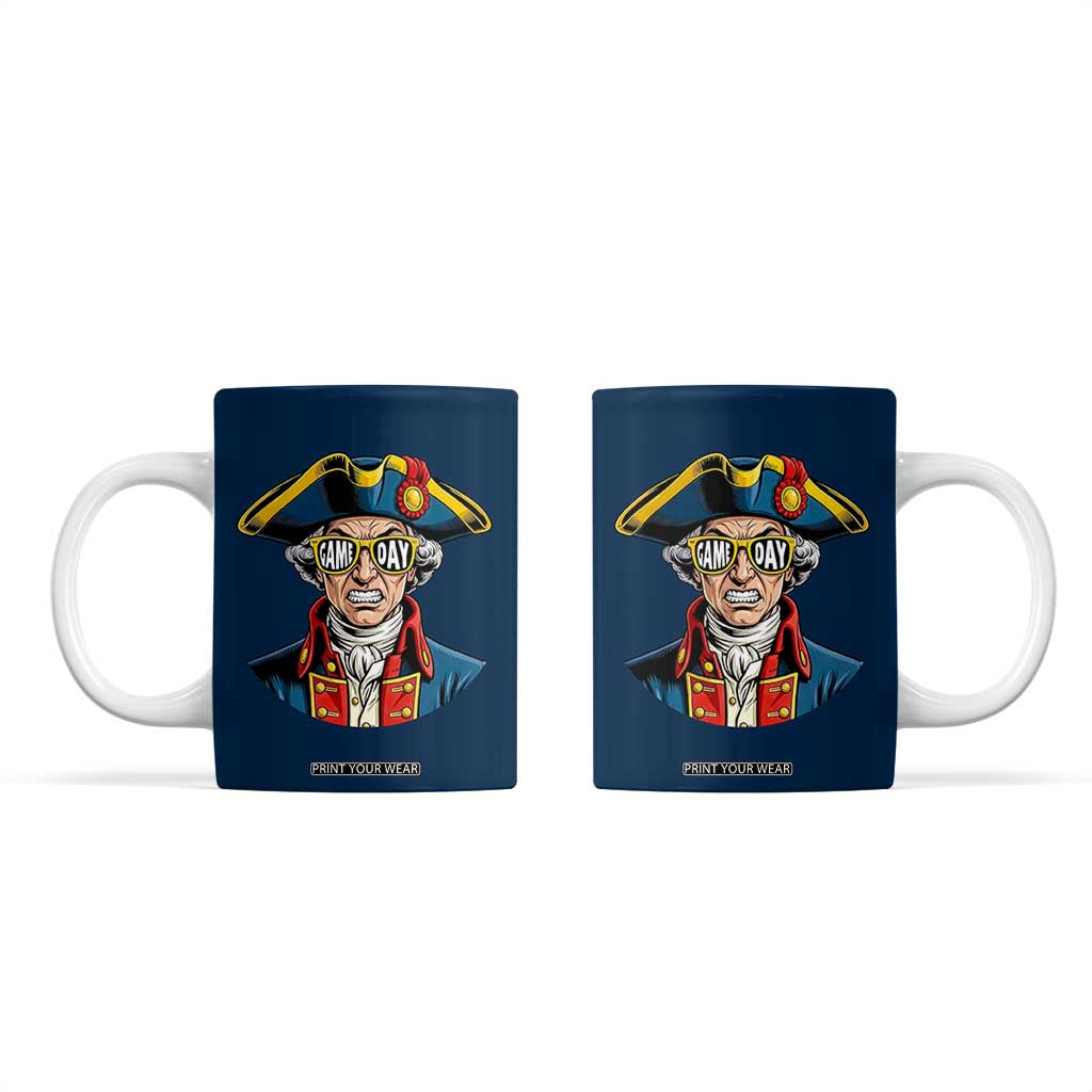 Vintage Game Day Patriot Coffee Mug Revolutionary Colonial Mascot Football Fan TS02 Navy Print Your Wear
