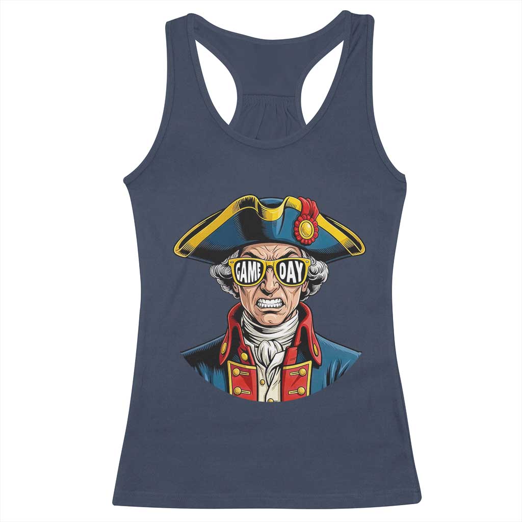 Vintage Game Day Patriot Racerback Tank Top Revolutionary Colonial Mascot Football Fan TS02 Navy Print Your Wear