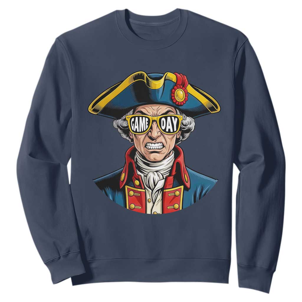 Vintage Game Day Patriot Sweatshirt Revolutionary Colonial Mascot Football Fan TS02 Navy Print Your Wear