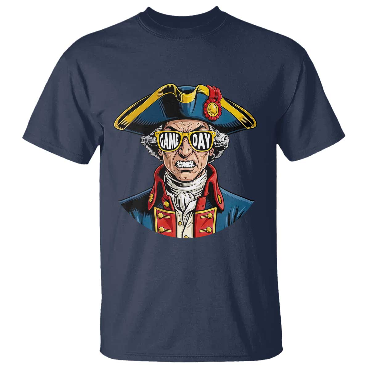 Vintage Game Day Patriot T Shirt Revolutionary Colonial Mascot Football Fan TS02 Navy Print Your Wear