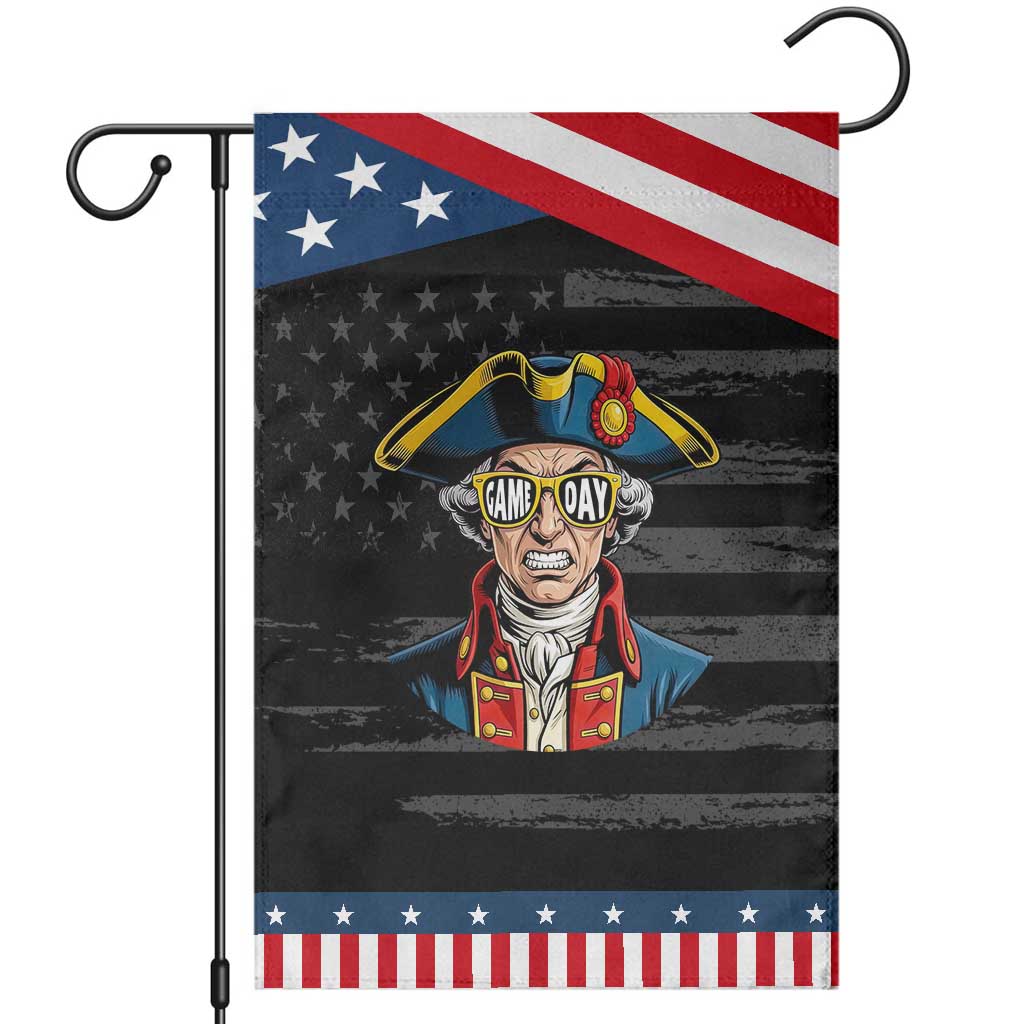 Vintage Game Day Patriot Garden Flag Revolutionary Colonial Mascot Football Fan TS02 Distressed Black Blue Print Your Wear
