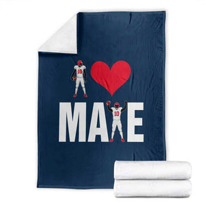 I Love Maye Red Heart Throw Blanket Football Fan Celebration TS02 Navy Print Your Wear