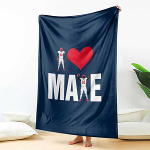 I Love Maye Red Heart Throw Blanket Football Fan Celebration TS02 Print Your Wear
